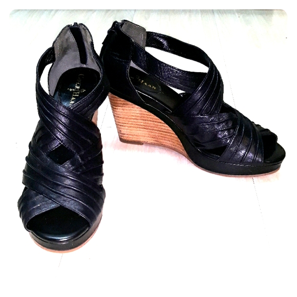Cole Haan Shoes - Cole Haan open toe wedge leather shoes sz 8.5
